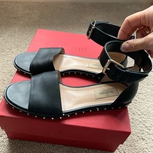 Valentino Rockstud Flat Sandals